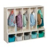 ECR4Kids Streamline 5-Section Coat Locker with Bench and Scoop Front Storage Bins, Toddler Size, White Wash - 4 of 4