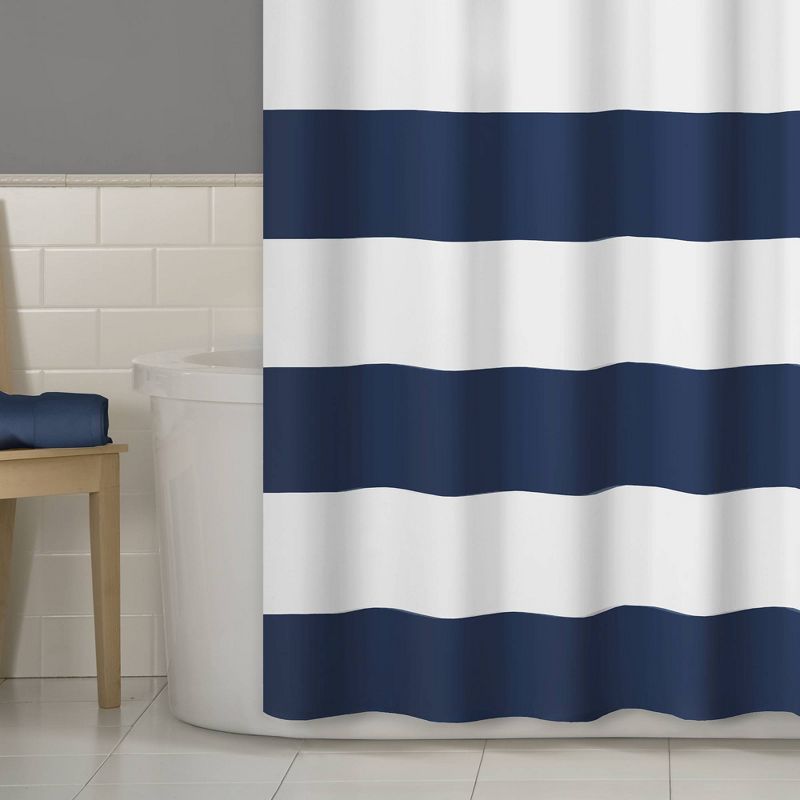 Porter Striped Shower Curtain Navy - Zenna Home, 6 of 7