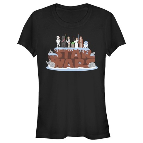 Junior's Star Wars Birthday Cake Logo T-Shirt - image 1 of 4