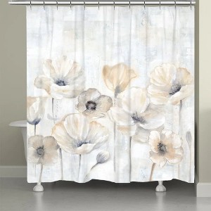 Laural Home Gray Poppy Garden Shower Curtain - 1 of 1