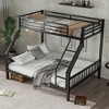 Twin XL Over Queen Metal Bunk Bed with Ladder and Slats Support - 3 of 4