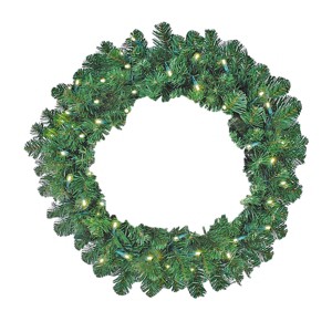 Novelty Lights LED Pre-Lit Artificial Christmas Wreath, Colorado Pine Greenery, Christmas Decoration - 1 of 4