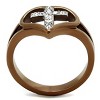 Slickblue Women's Ring, Stainless Steel Heart with Cross, Fashion Jewelry, Two-Tone Coffee Gold, Sizes 5-10 - 3 of 4