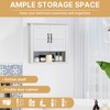 Rbied 23.6 in. W x 22.8 in. H Rectangular White Wood Wall Mount Medicine Cabinet, Wall Cabinet with Adjustable Shelf - 4 of 4