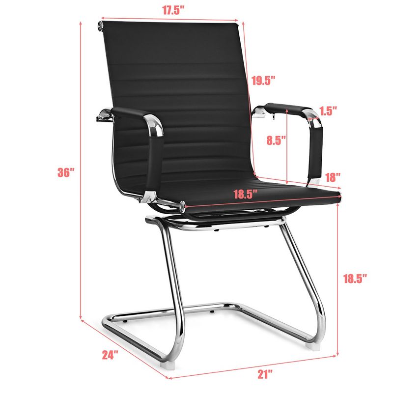 Costway Set of 2 Office Waiting Room Chairs for Reception Conference Area, 2 of 11