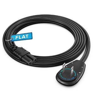 Maximm 2-Prong TV Power Cord, 360° Rotating Flat Plug, UL Listed, Non-Polarized, IEC C7 Cable - 1 of 4