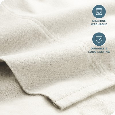 Cream Cotton Flannel Deep Pocket Split King Sheet Set