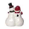 Transpac Ceramic 10.25 in. White Christmas Light Up Snow Couple - 4 of 4