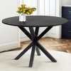 Oliver+Kourtney 5-Piece Solid Black Round Dining Table Set with Faux Leather Dining Chairs Set of 4 with Black Legs-Maison Boucle - image 4 of 4