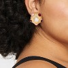 Pearl and Multi-Stone Button Earrings - A New Day™ Gold/Red/Purple - 2 of 3