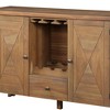 Pascaline 47" Kitchen and Dining Cabinets Gray Fabric, Rustic Brown and Oak - Acme Furniture: Wood Sideboard Buffet with Drawer & Shelves - 4 of 4