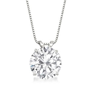 Ross-Simons 4.00 Carat CZ Solitaire Necklace in 14kt White Gold - 1 of 4