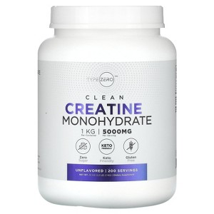 Type Zero Creatine Monohydrate (Unflavored) 1 KG, 5000mg (5g) Per Serving, Micronized, Zero Sugar, Keto Friendly & Gluten Free, 200 Servings - 1 of 4
