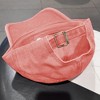 Anna-Kaci Women's Coral Vintage Washed Baseball Cap with Heart Embroidery - 4 of 4