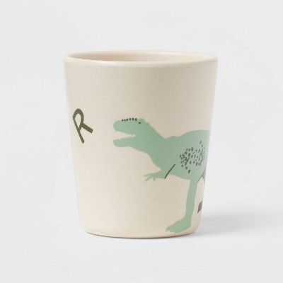 Image of 10oz Melamine and Bamboo Dino Kids' Tumbler - Pillowfort™