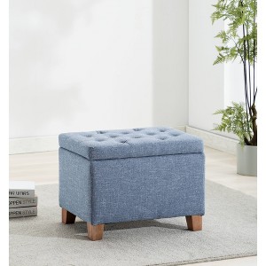 24" Tufted Storage Ottoman and Hinged Lid - WOVENBYRD - 1 of 4