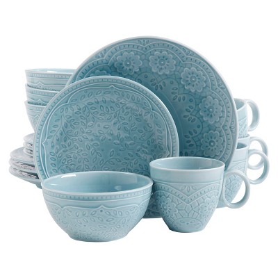 Gibson Alemany 16pc Dinnerware Set Aqua