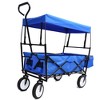 Collapsible Wagon Cart, Folding Garden Shopping Beach Cart Folding Wagon with Umbrella, 150 lbs Capacity Outdoor Camping Garden Utility Wagon - 2 of 4