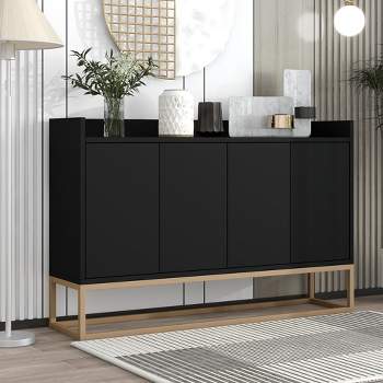 Modern Sideboard, Buffet Storage Cabinet with Metal Legs-ModernLuxe