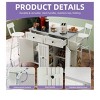 Rolling Kitchen Island Cart with Drop Leaf Countertop Adjustable Shelve Spice Rack With Two Chairs For Kitchen Dining Room - 4 of 4