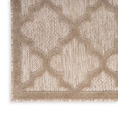 Taupe and Ivory Moroccan Trellis 7' x 10' Synthetic Area Rug
