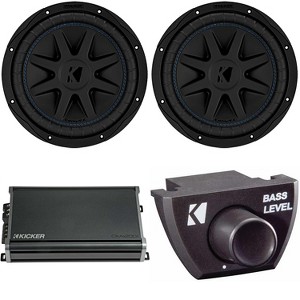 Kicker (2) 50CVX104 CompVX 10" Sub, Dual 4-Ohm & 46CXA12001 Amplifier w/ Bass Knob Bundle - 1 of 4