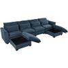132" Linen Blend Modular U-Shaped Sectional Sofa with Solid Wood Frame, Two Ottomans with Hidden Storage - 4 of 4