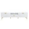 Chic Crate-Gaines White High Gloss TV Stand – Media Console w/ Sleek Storage, Multi-Room Furniture - 3 of 4