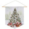 Holly and Pine 16"x20" Pennant – Christmas Tree with Poinsettias by Manual Woodworkers & Weavers - 2 of 3