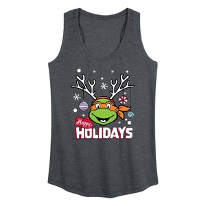 Women's - Teenage Mutant Ninja Turtles - Happy Holidays Graphic Racerback Tank - 1 of 4