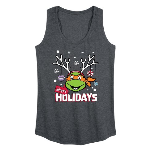 Women's - Teenage Mutant Ninja Turtles - Happy Holidays Graphic Racerback Tank - image 1 of 4