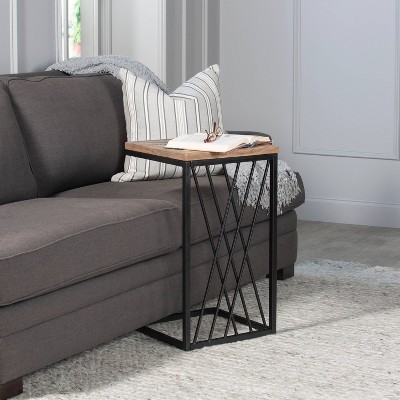 Kane Creek Wood and Metal C - Shaped Accent Table Black/Brown - Hillsdale Furniture