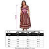 Coolmee Women Plus Size Casual Boho Striped Smocked Square Neck Short Sleeve High Waist Maxi Dress With Pockets - 4 of 4