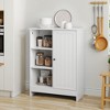 HDZNVF Kitchen Freestanding Storage Rack, Floor Storage Cabinet with 1 Cabinet, 3 Open Compartments - 2 of 4