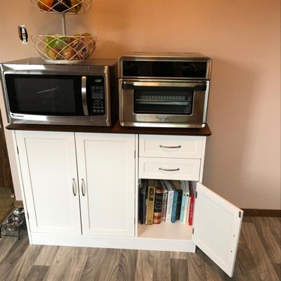 Costway Buffet Sideboard Kitchen Cupboard Storage Cabinet W/ 2 Drawers ...