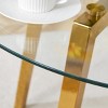 GlasFlength Dining Tables Modern Minimalist Circular Dining Table Patterned Tabletop for Multi Functional Spaces, Gold, 36"*36"*29.5" - 3 of 4