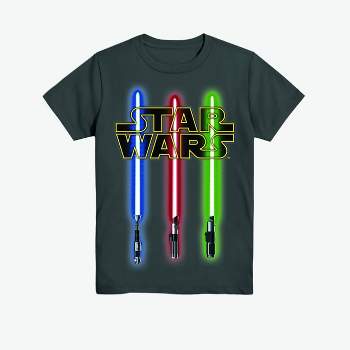 Boys' Star Wars Lightsaber Short Sleeve Graphic T-Shirt - Charcoal Gray