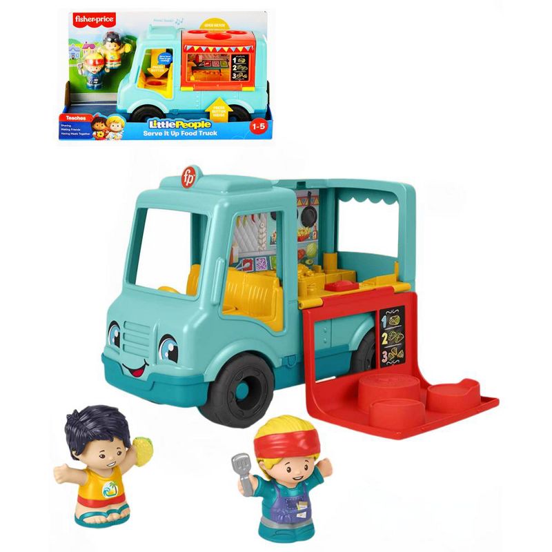 Fisher Price - Laugh, Learn & Grow Smart Stages Little People "Serve It Up" Food Truck, Push-Along Musical Toy Vehicle, 1 of 6