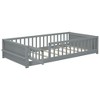 YOOCOZZ Twin Size Floor Platform Bed with Built-in Book Storage Rack and Door - 4 of 4