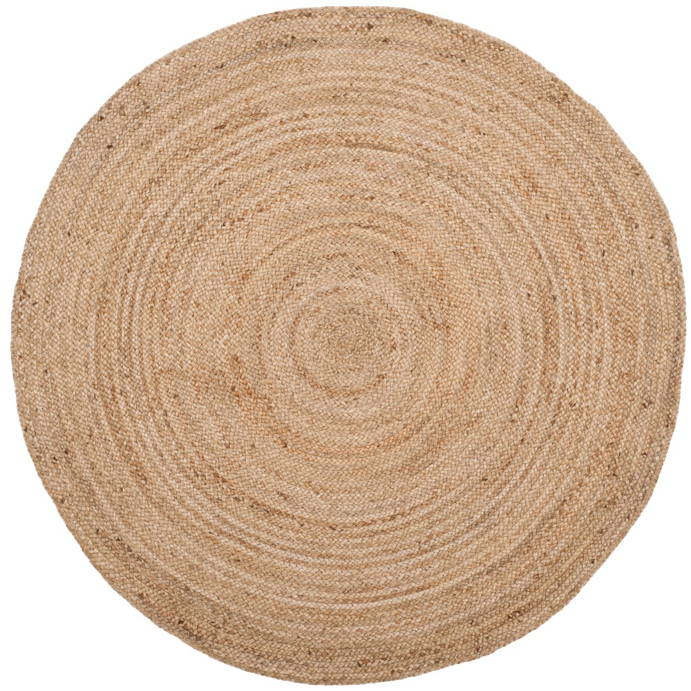 Natural Solid Woven Round Accent Rug 3'
