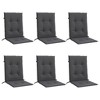 vidaXL Lowback Chair Cushions 6pcs Melange Anthracite - 39.4"x19.7"x1.6" - Polyester Fabric - Indoor/Outdoor Seating - Garden & Patio Furniture - 3 of 4