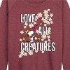 Women's - Peanuts - Camper Snoopy Lightweight French Terry Wide Neck Long Sleeve Shirt - 2 of 4