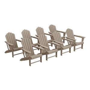 WestinTrends Highland Outdoor Patio HDPE Adirondack Chairs With Cup Holders (Set of 8) - 1 of 4
