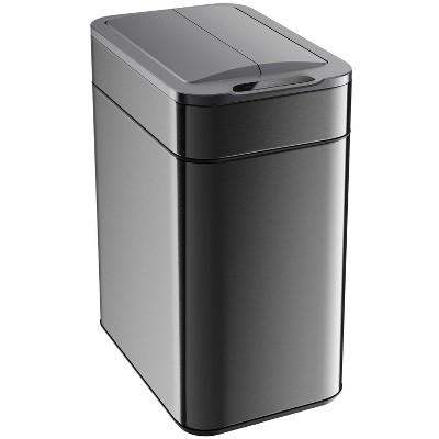 hOmeLabs Kitchen Trash Can - Retractable Automatic Sensor Butterfly Lid, Battery-Operated