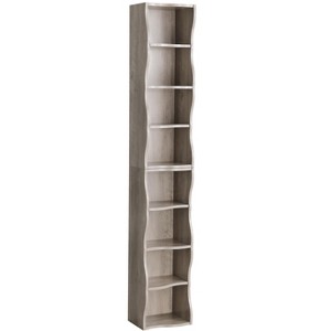 Gulches 9 in W x 12 in D x 71 in H Gray MDF Wall Mount Kitchen and Dining Cabinets with 8 Adjustable Shelves Wavy Border Split Design in Gray Finish - 1 of 4