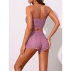INSPIRE CHIC Women's Tropical Floral Adjustable Spagehetti Straps Drawstring Tops BoyShorts Swimwear Bathing Bikini Sets 2 Pieces - 3 of 4