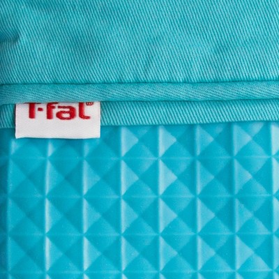 Aqua Blue Silicone Heat Resistant Oven Mitts, Set of Two