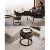 LUIZ Collection - Ottoman Footstool, Round Ottoman, Vanity Chair Stool, Footrest, Reversible Top, Side Table - 3 of 4