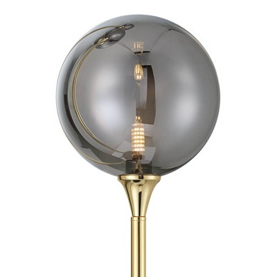 Edison Black and Gold Glass Globe Floor Lamp