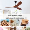 52 Inch Solid Wood Ceiling Fan With Remote, Modern Farmhouse Ceiling Fan With Reversible DC Motor For Bedroom, Living Room Study Room - 2 of 4
